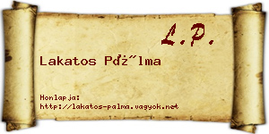Lakatos Pálma névjegykártya